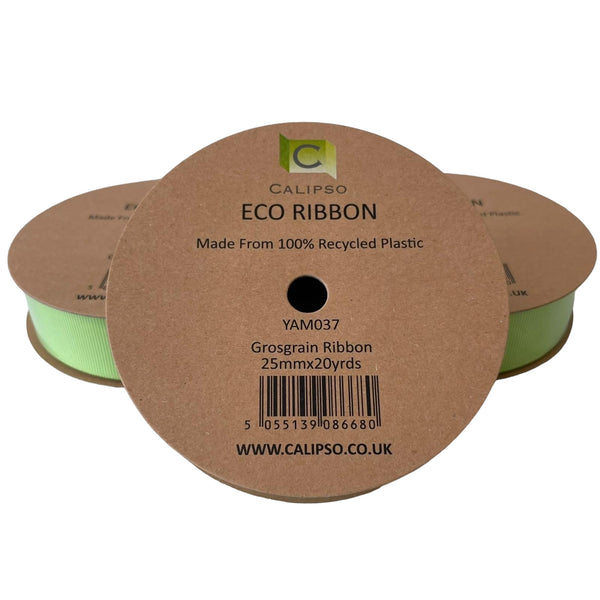 Ribbon Eco - Biodegradable/25mm width x 20 Yards / Lime Green Grosgrain