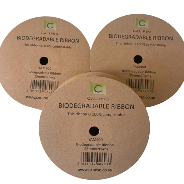 Ribbon Eco - Biodegradable/25mm width x 20 Yards /Yellow Brick Road