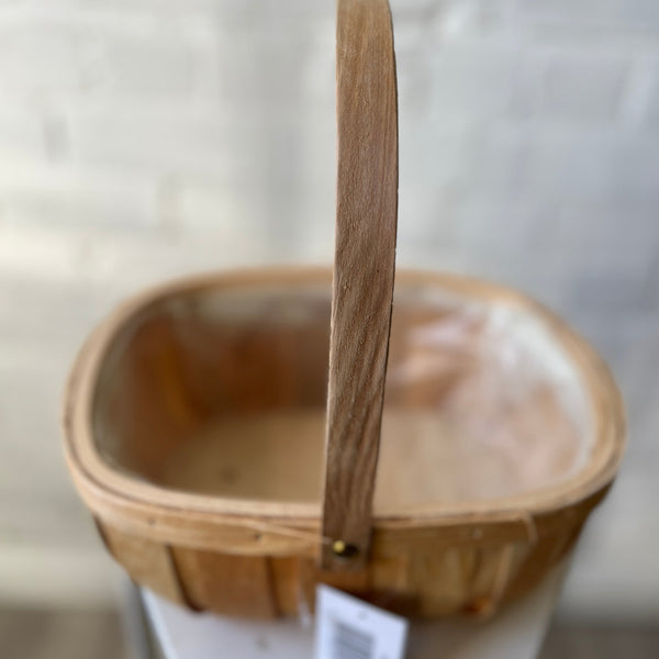 Trug Natural Wooden Basket - folding handle