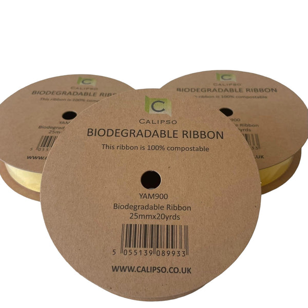 Ribbon Eco - Biodegradable/25mm width x 20 Yards /Yellow Brick Road