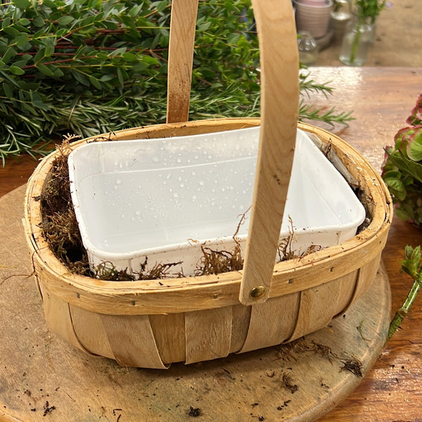 Trug Natural Wooden Basket - folding handle