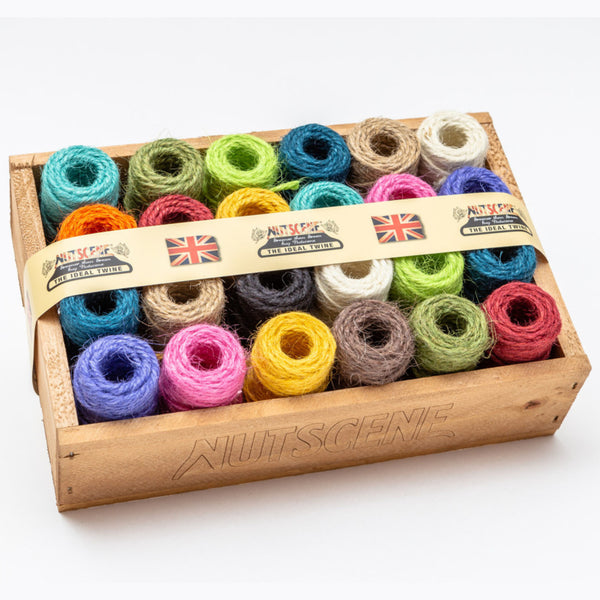 Nutscene® Wooden Crate of Mini Nutscene Heritage Twine spools