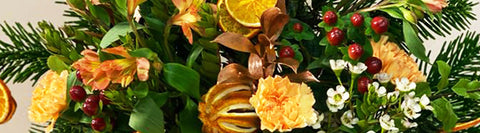 British grown winter seasonal flowers orange